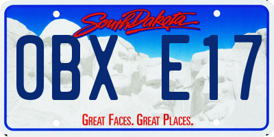 SD license plate 0BXE17