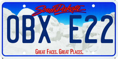 SD license plate 0BXE22