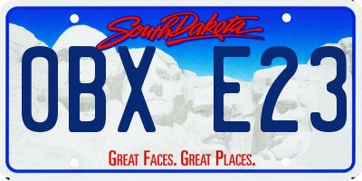 SD license plate 0BXE23