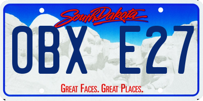 SD license plate 0BXE27