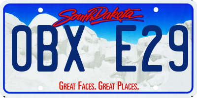 SD license plate 0BXE29