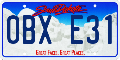 SD license plate 0BXE31