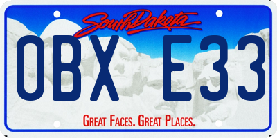 SD license plate 0BXE33