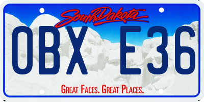 SD license plate 0BXE36
