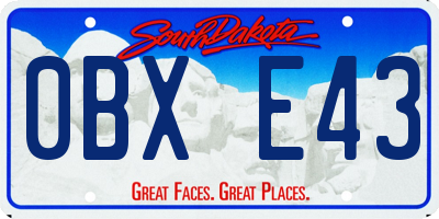 SD license plate 0BXE43