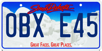 SD license plate 0BXE45