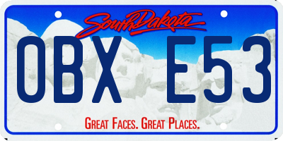 SD license plate 0BXE53