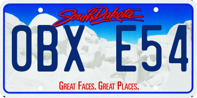 SD license plate 0BXE54