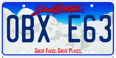 SD license plate 0BXE63