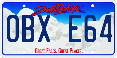 SD license plate 0BXE64