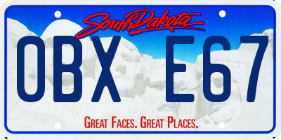 SD license plate 0BXE67