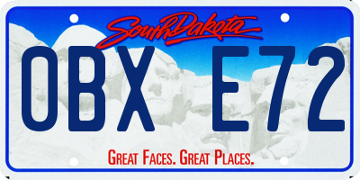SD license plate 0BXE72