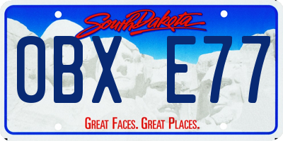 SD license plate 0BXE77