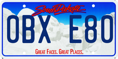 SD license plate 0BXE80