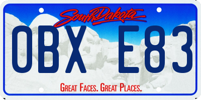 SD license plate 0BXE83