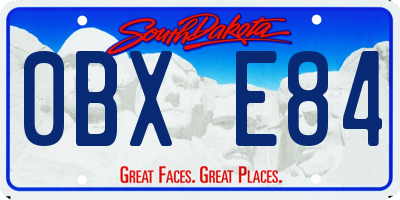 SD license plate 0BXE84