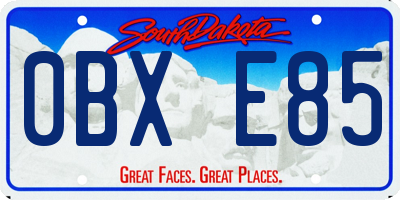 SD license plate 0BXE85