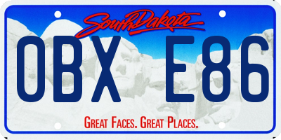 SD license plate 0BXE86