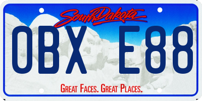 SD license plate 0BXE88