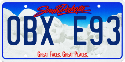 SD license plate 0BXE93