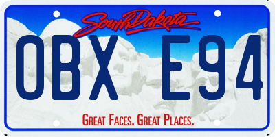 SD license plate 0BXE94