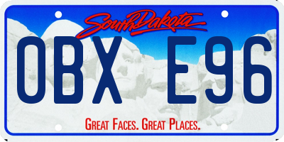 SD license plate 0BXE96