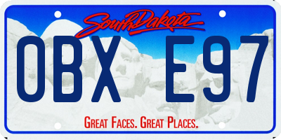 SD license plate 0BXE97