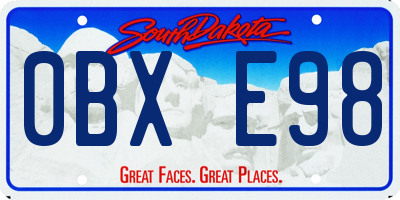 SD license plate 0BXE98