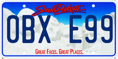SD license plate 0BXE99
