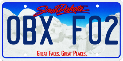 SD license plate 0BXF02
