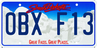 SD license plate 0BXF13