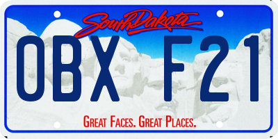 SD license plate 0BXF21