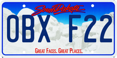 SD license plate 0BXF22