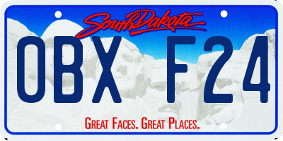 SD license plate 0BXF24