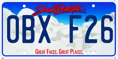 SD license plate 0BXF26