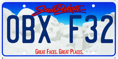 SD license plate 0BXF32
