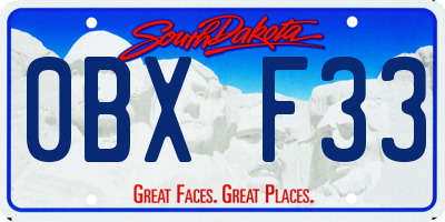 SD license plate 0BXF33