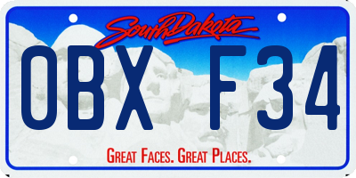 SD license plate 0BXF34