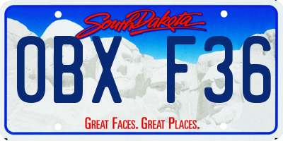 SD license plate 0BXF36
