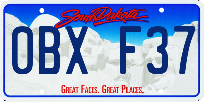 SD license plate 0BXF37