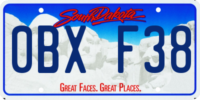 SD license plate 0BXF38