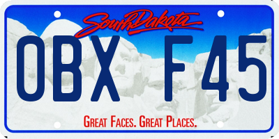 SD license plate 0BXF45