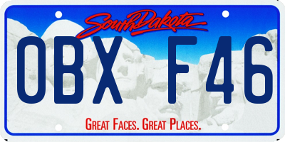 SD license plate 0BXF46