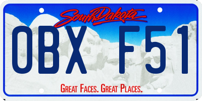 SD license plate 0BXF51