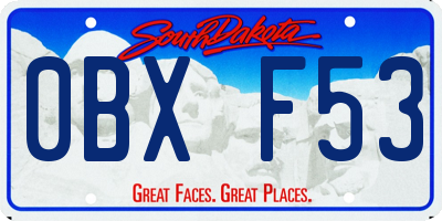 SD license plate 0BXF53