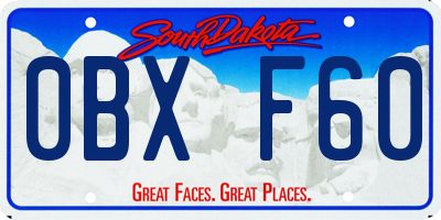 SD license plate 0BXF60