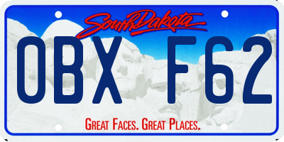 SD license plate 0BXF62