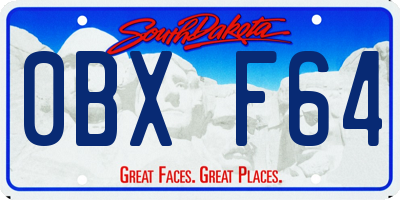 SD license plate 0BXF64