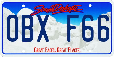 SD license plate 0BXF66