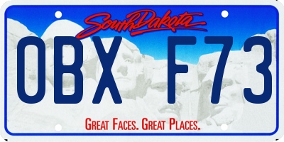 SD license plate 0BXF73